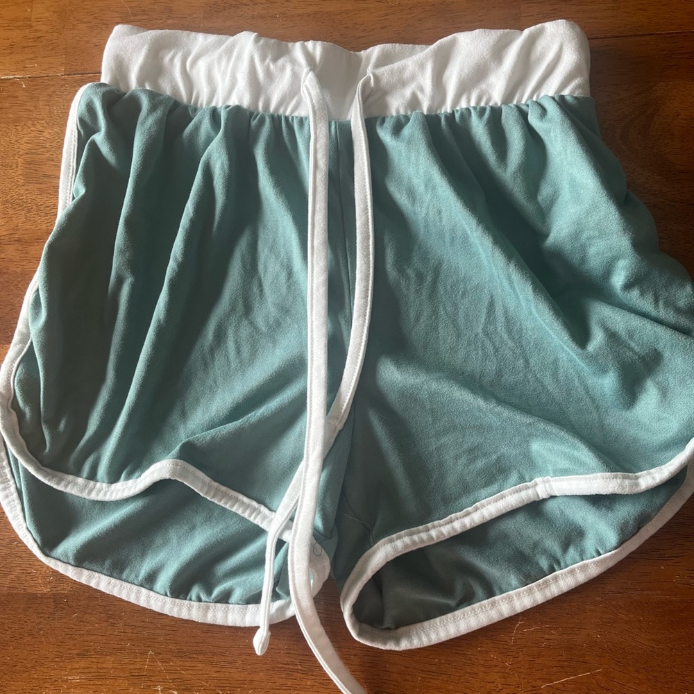 Women's Sporty Teal and White Shorts